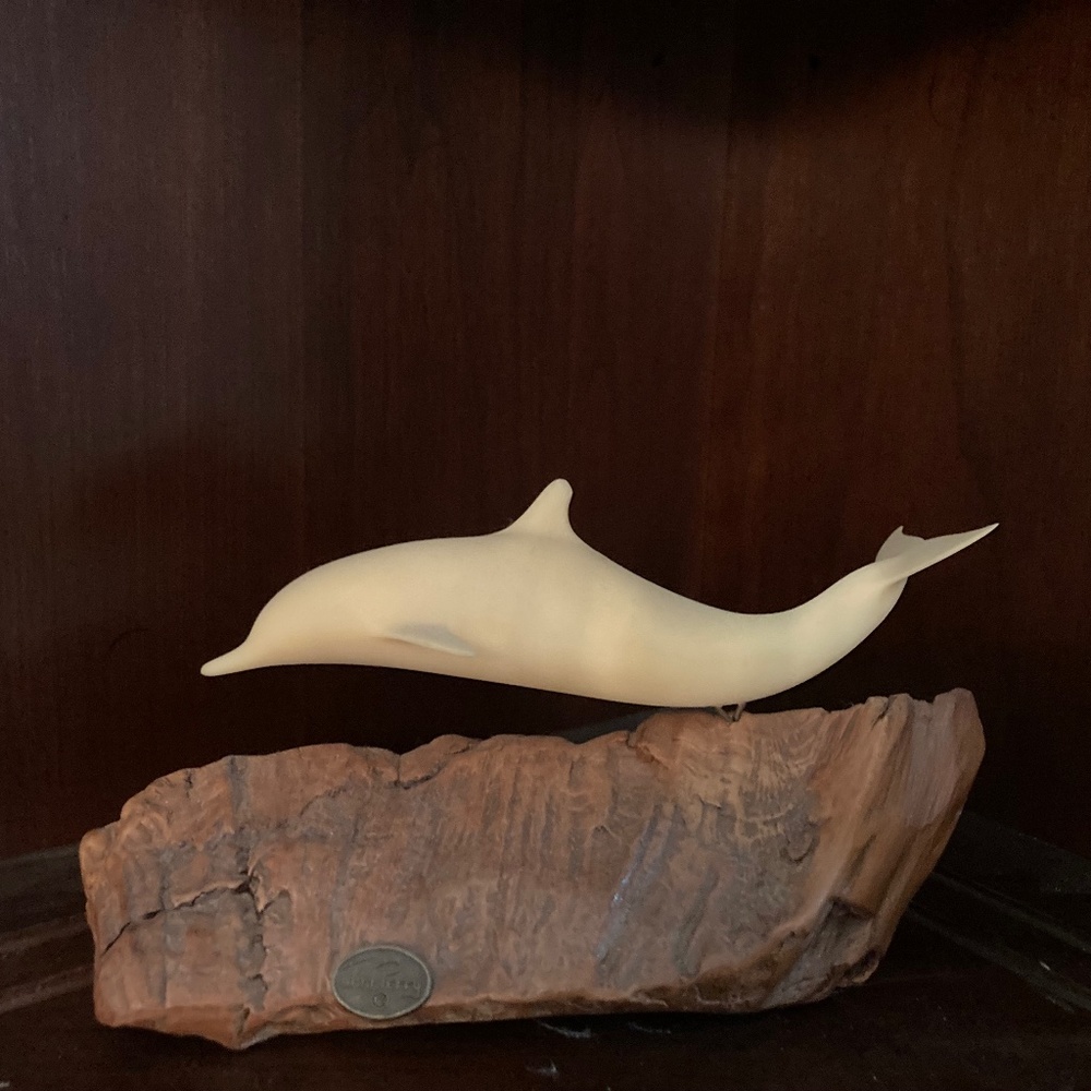 John Perry White Dolphin on Burlwood